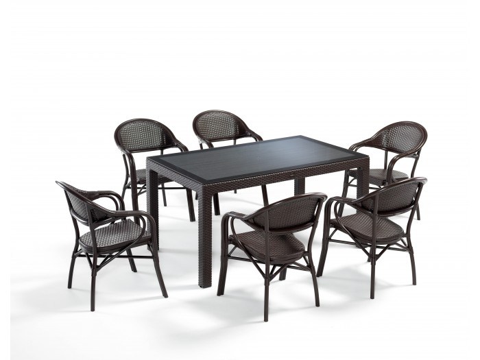 Градински комплект NIRVANA set 6 (Кафяв ратан)